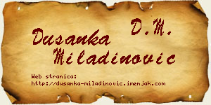 Dušanka Miladinović vizit kartica